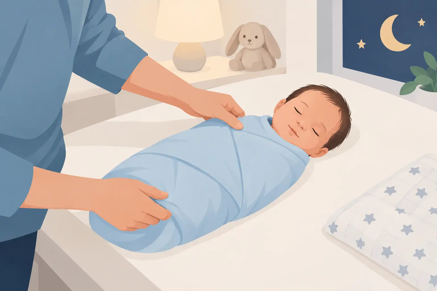 How to Swaddle Newborn Safely at Bedtime