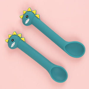 Baby Silicone Training Spoon Soft Cartoon Feeding Spoon