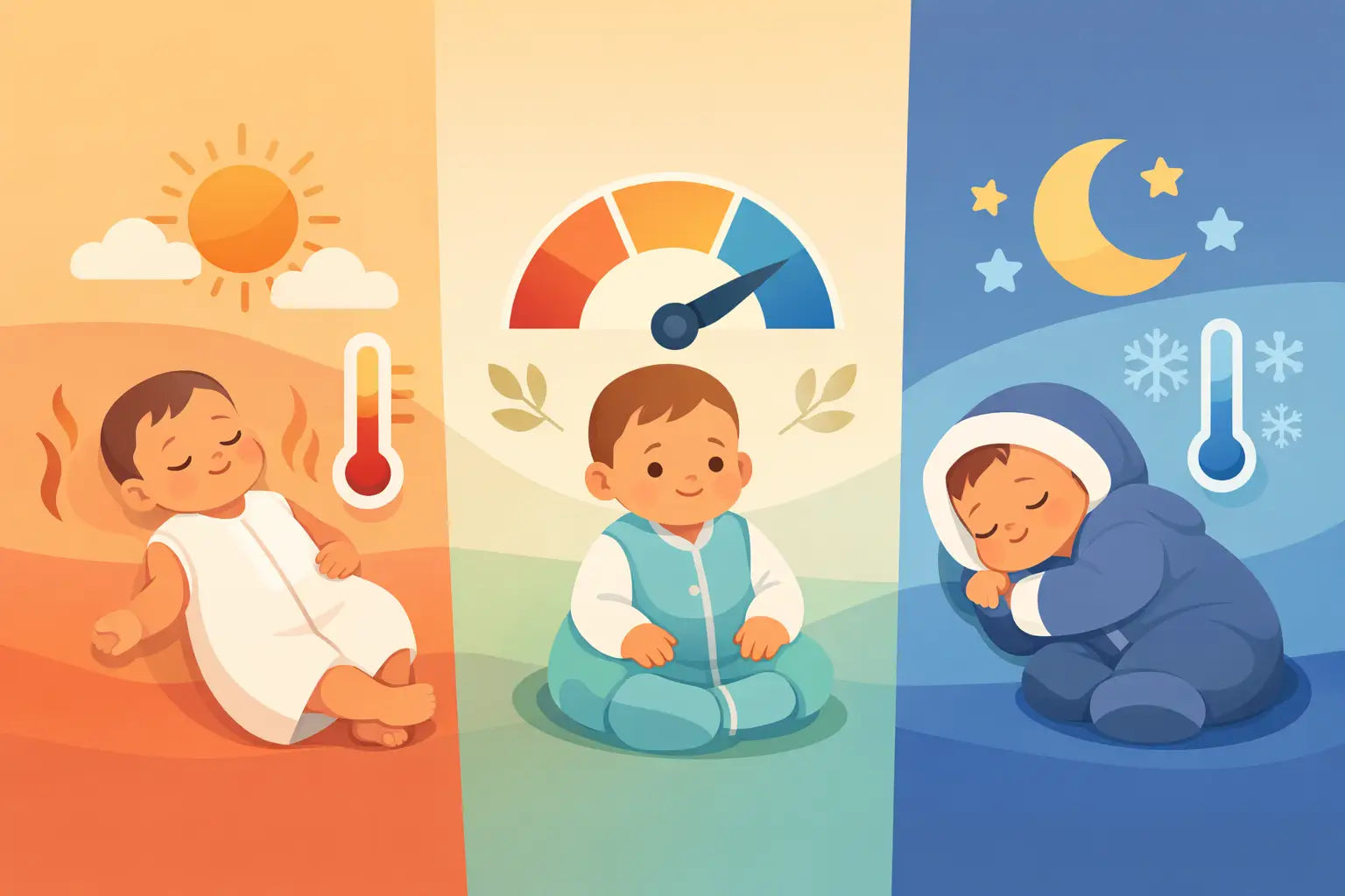 Wearable Blanket Temperature Guide for Babies