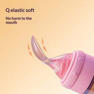Silicone Squeeze Spoon for Baby Food and Rice Porridge Feeding