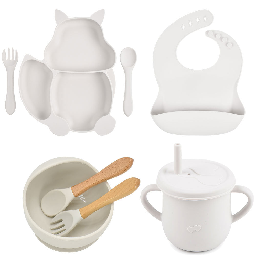 Silicone Baby Feeding Training Tableware Set