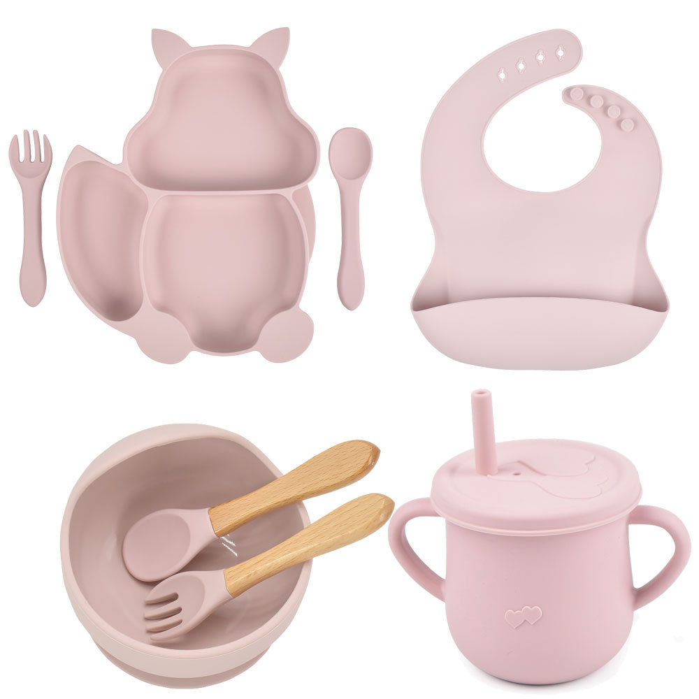 Silicone Baby Feeding Training Tableware Set