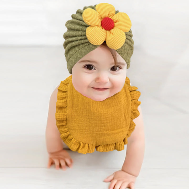 Newborn Hat And Bib Set Organic Cotton Bonnet Drool Bibs
