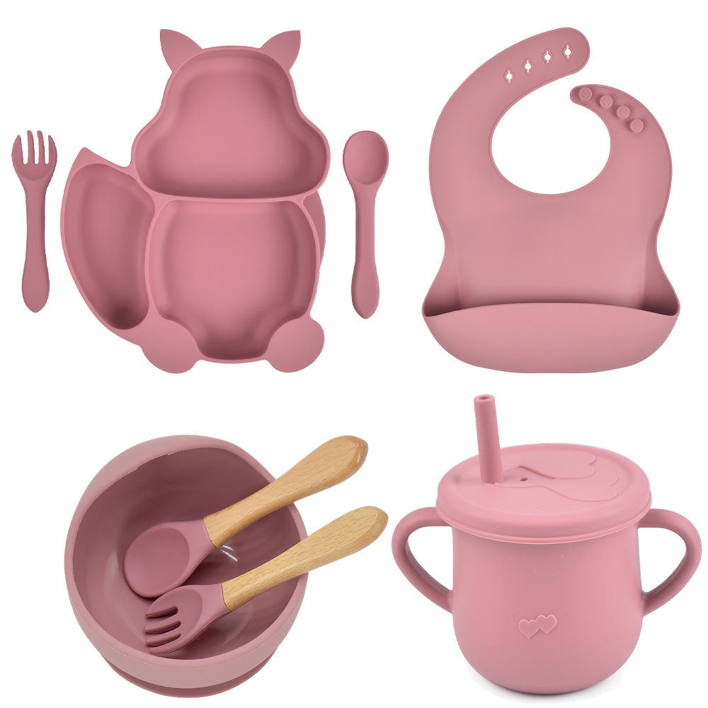 Silicone Baby Feeding Training Tableware Set