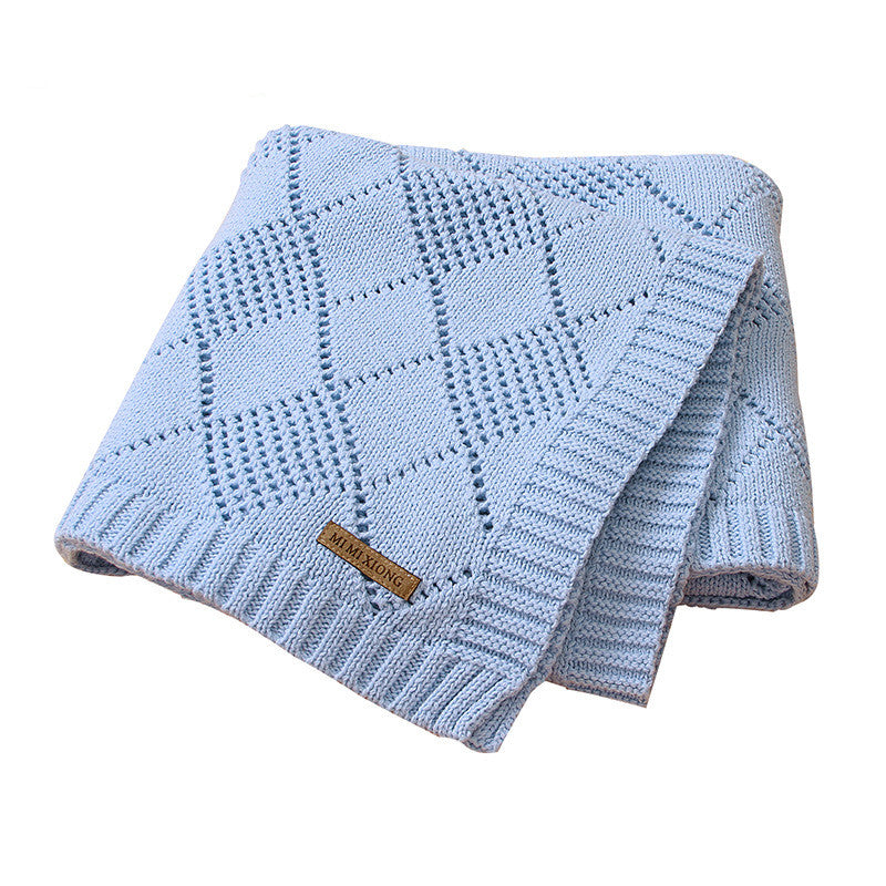 Ins Hot Sale Baby Blanket Solid Color Knitted Blanket For Baby Baby Quilt