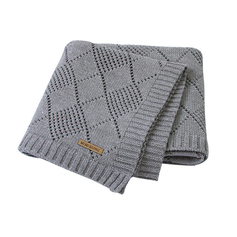 Ins Hot Sale Baby Blanket Solid Color Knitted Blanket For Baby Baby Quilt
