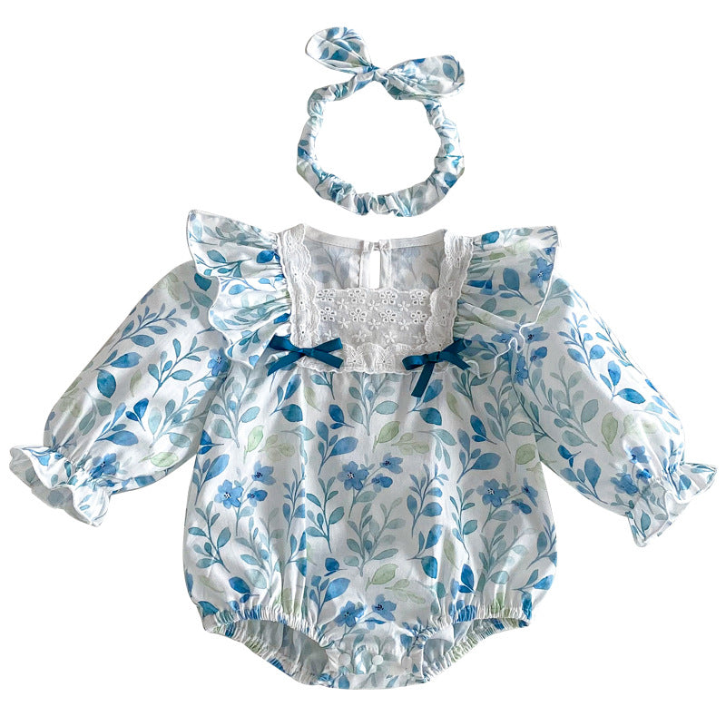 Elegant Baby Lace Jumpsuit with Long Sleeves