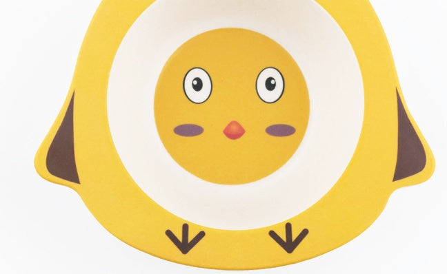 Bamboo Fiber Baby Plate Cartoon Animal Dinnerware Set