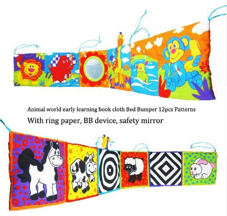 Baby Cloth Book Educational Soft Colorful Bed Bumper Toy