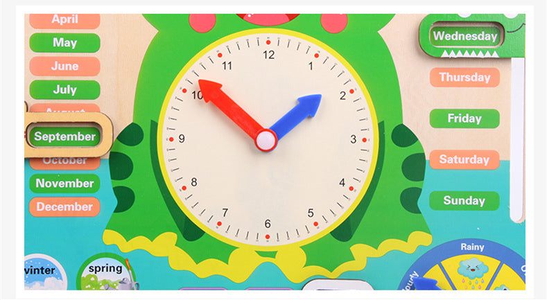 Montessori Wooden Weather And Clock Educational Toy For Children