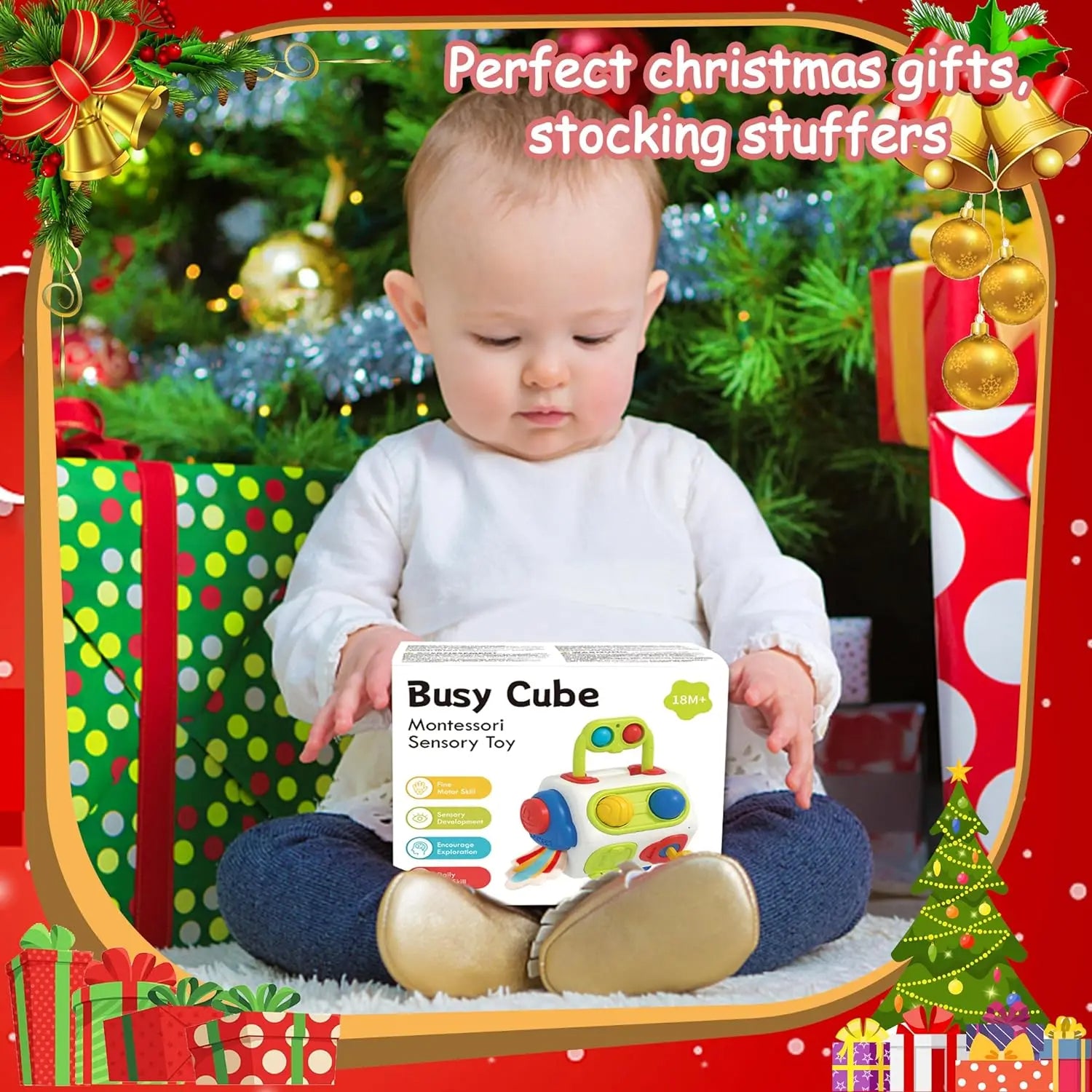 9-in-1 Montessori Busy Cube Sensory Learning Toy For Toddlers