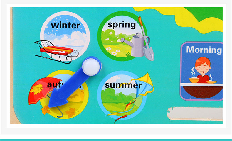 Montessori Wooden Weather And Clock Educational Toy For Children