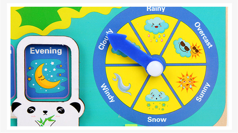 Montessori Wooden Weather And Clock Educational Toy For Children