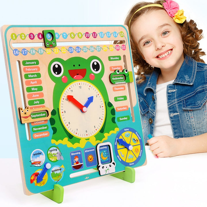 Montessori Wooden Weather And Clock Educational Toy For Children