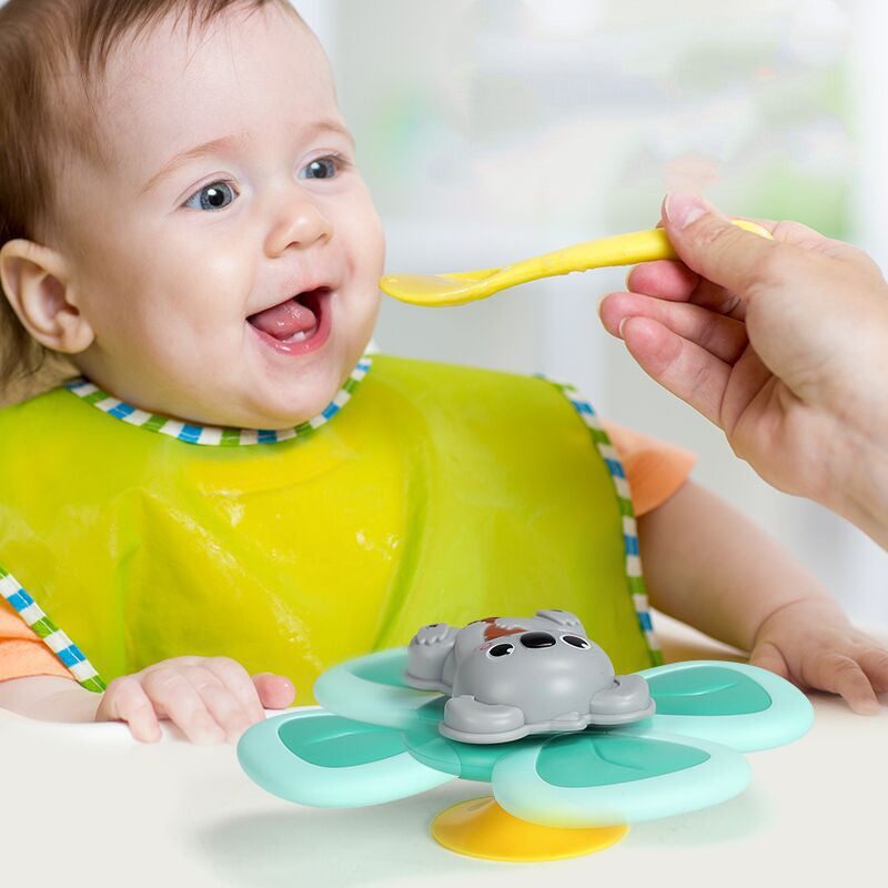 Engaging Baby Suction Cup Spinning Top Bath & Teether Toy