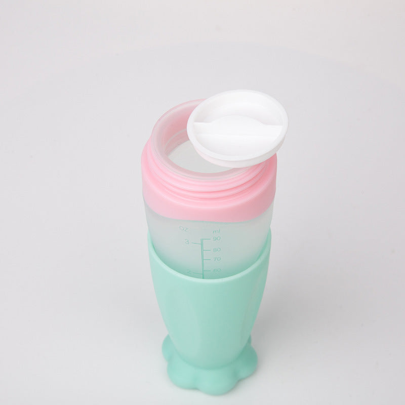 Baby Silicone Rice And Cereal Feeding Spoon With Bottle