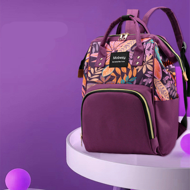 Multifunctional Mom Diaper Bag Backpack With Bottle Holder