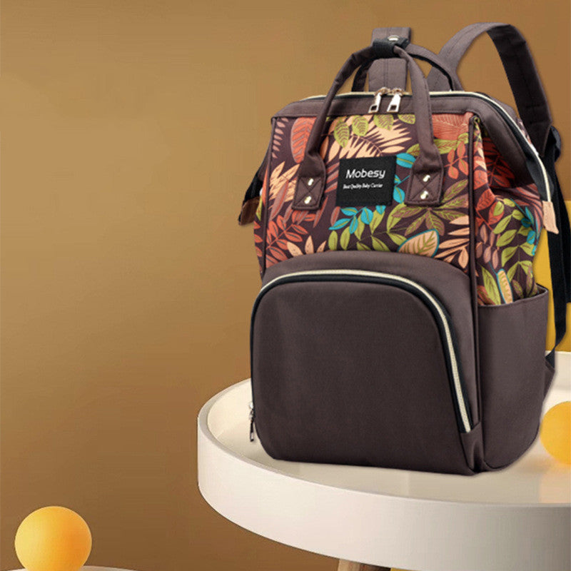 Multifunctional Mom Diaper Bag Backpack With Bottle Holder