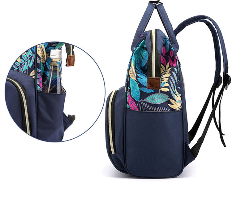 Multifunctional Mom Diaper Bag Backpack With Bottle Holder