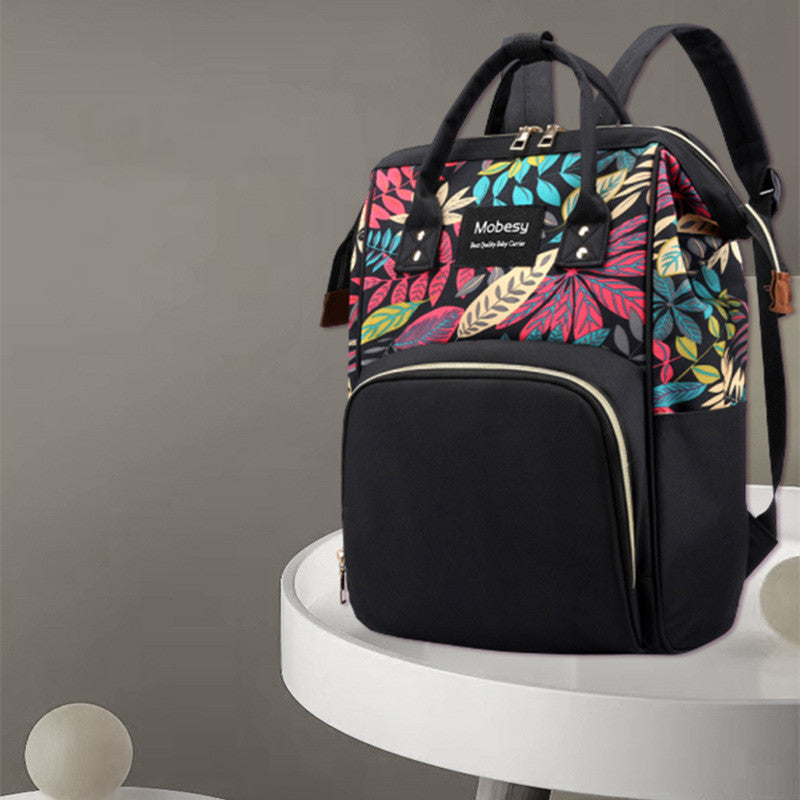 Multifunctional Mom Diaper Bag Backpack With Bottle Holder