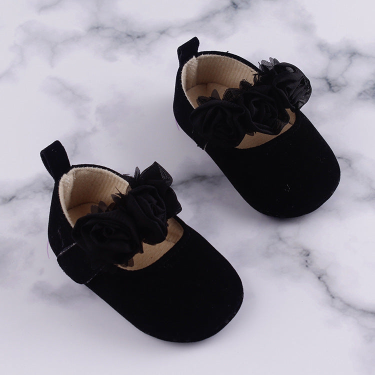 Baby Toddler Soft Sole Cotton Flower Shoes