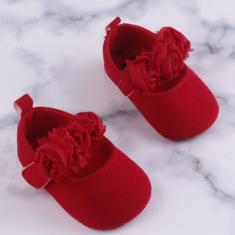 Baby Toddler Soft Sole Cotton Flower Shoes
