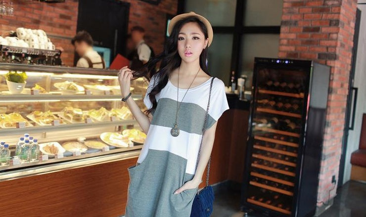 Summer Maternity Two Piece Style Casual Loose Plus Size Dress