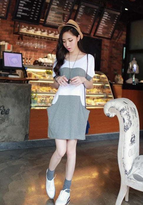 Summer Maternity Two Piece Style Casual Loose Plus Size Dress