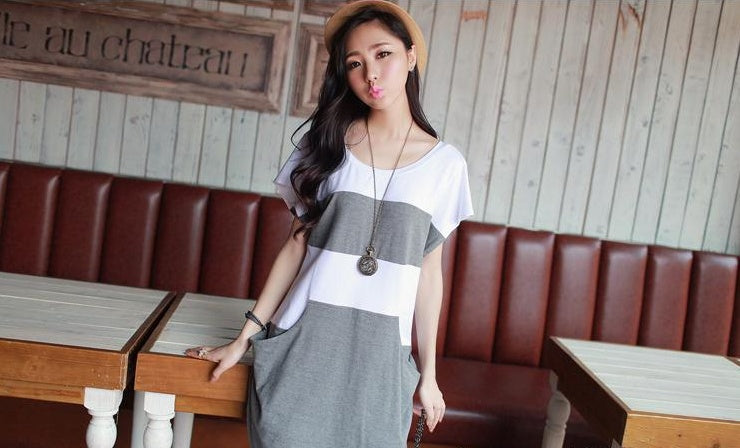 Summer Maternity Two Piece Style Casual Loose Plus Size Dress