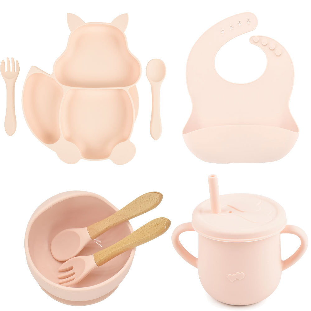Silicone Baby Feeding Training Tableware Set