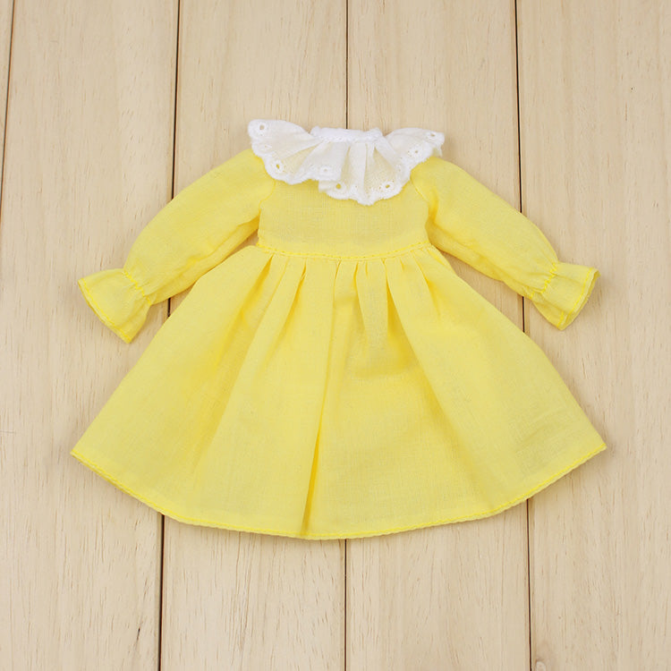 Baby Girl Yellow Long Sleeve Lace Collar Dress
