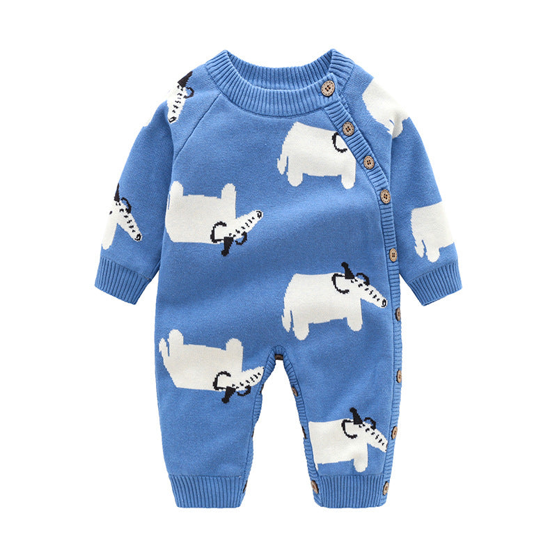 Newborn Baby Thickened Crawling Romper Harness Outfit