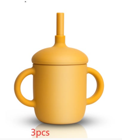 Baby Feeding Straw Cup Silicone Sippy Leak-Proof Bottle