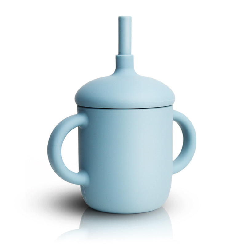 Baby Feeding Straw Cup Silicone Sippy Leak-Proof Bottle