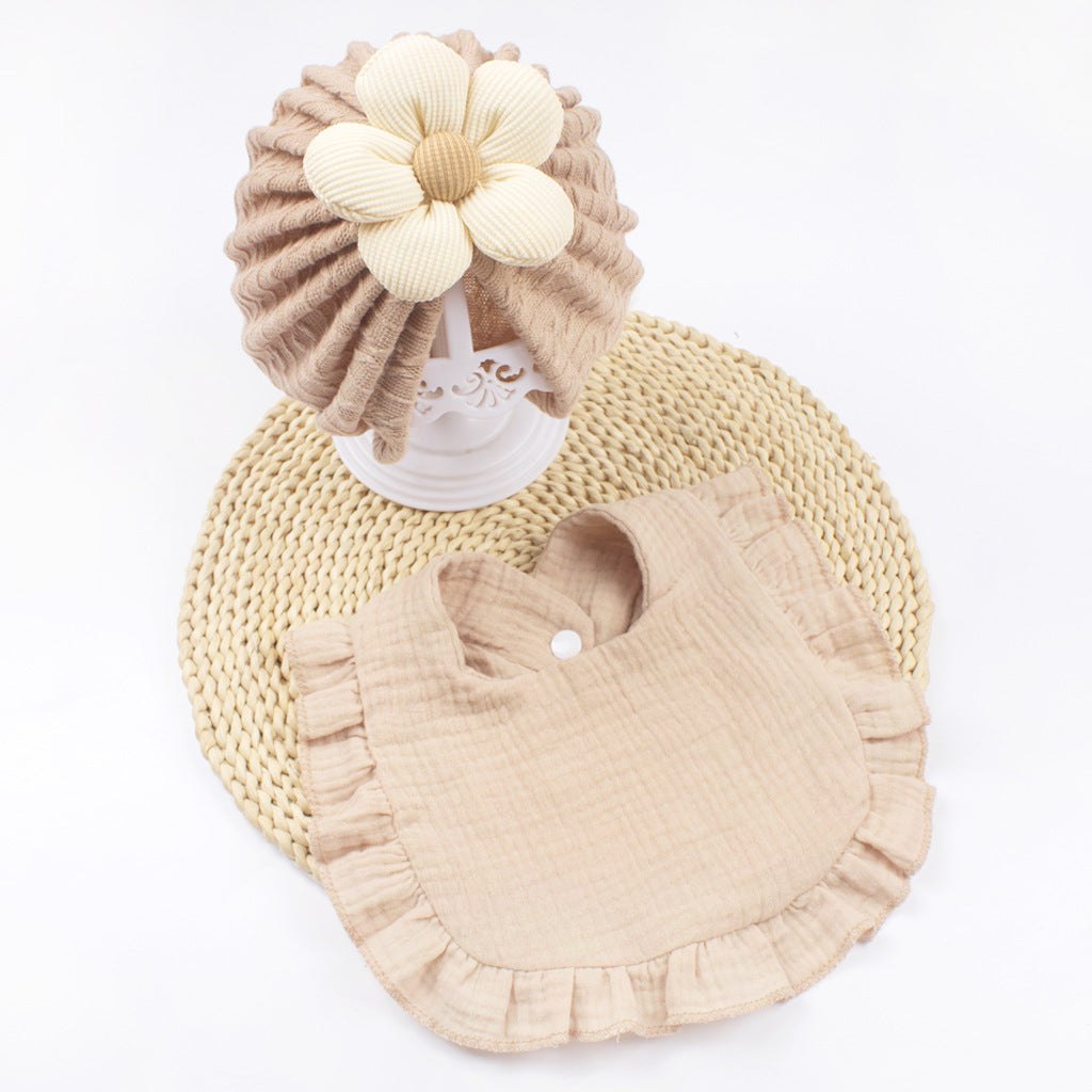 Newborn Hat And Bib Set Organic Cotton Bonnet Drool Bibs