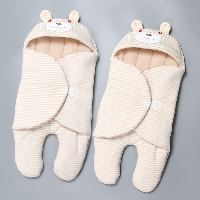 Baby Sleeping Bag Thick Cotton Swaddle Anti-Startle Quilt