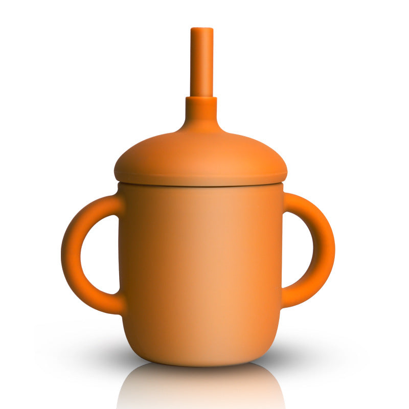 Baby Feeding Straw Cup Silicone Sippy Leak-Proof Bottle