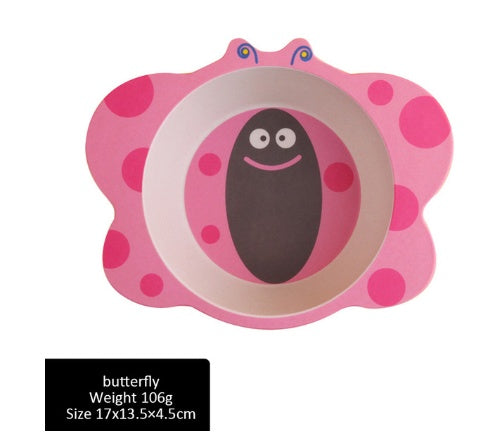 Bamboo Fiber Baby Plate Cartoon Animal Dinnerware Set