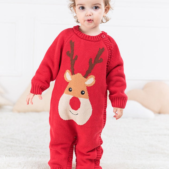 Newborn Baby Thickened Crawling Romper Harness Outfit