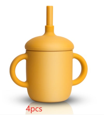 Baby Feeding Straw Cup Silicone Sippy Leak-Proof Bottle
