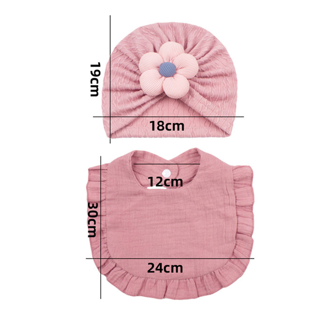 Newborn Hat And Bib Set Organic Cotton Bonnet Drool Bibs