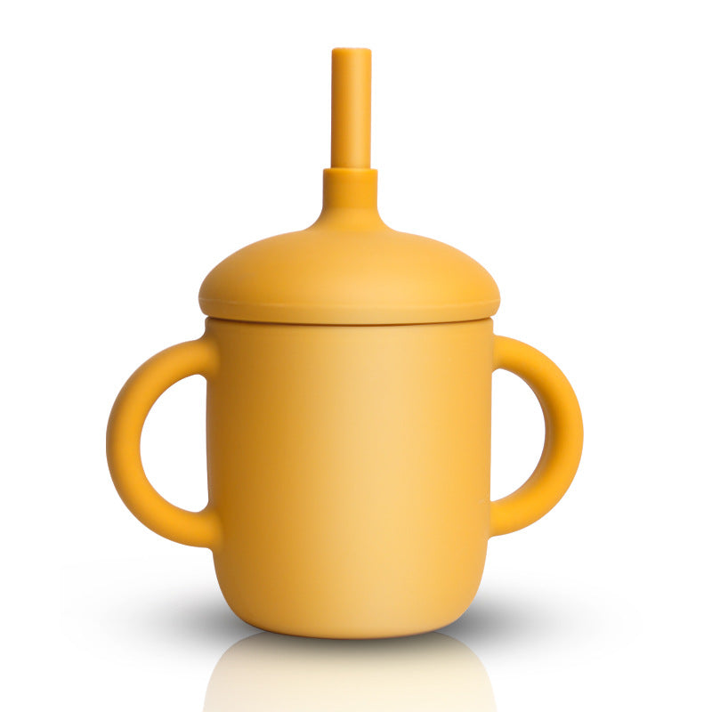 Baby Feeding Straw Cup Silicone Sippy Leak-Proof Bottle