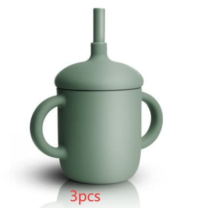 Baby Feeding Straw Cup Silicone Sippy Leak-Proof Bottle