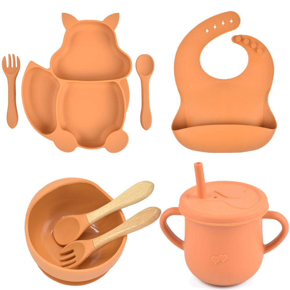 Silicone Baby Feeding Training Tableware Set