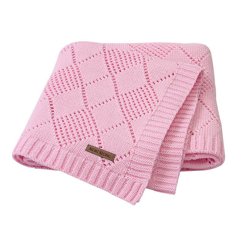 Ins Hot Sale Baby Blanket Solid Color Knitted Blanket For Baby Baby Quilt