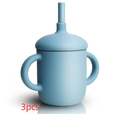 Baby Feeding Straw Cup Silicone Sippy Leak-Proof Bottle