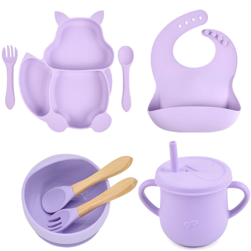 Silicone Baby Feeding Training Tableware Set