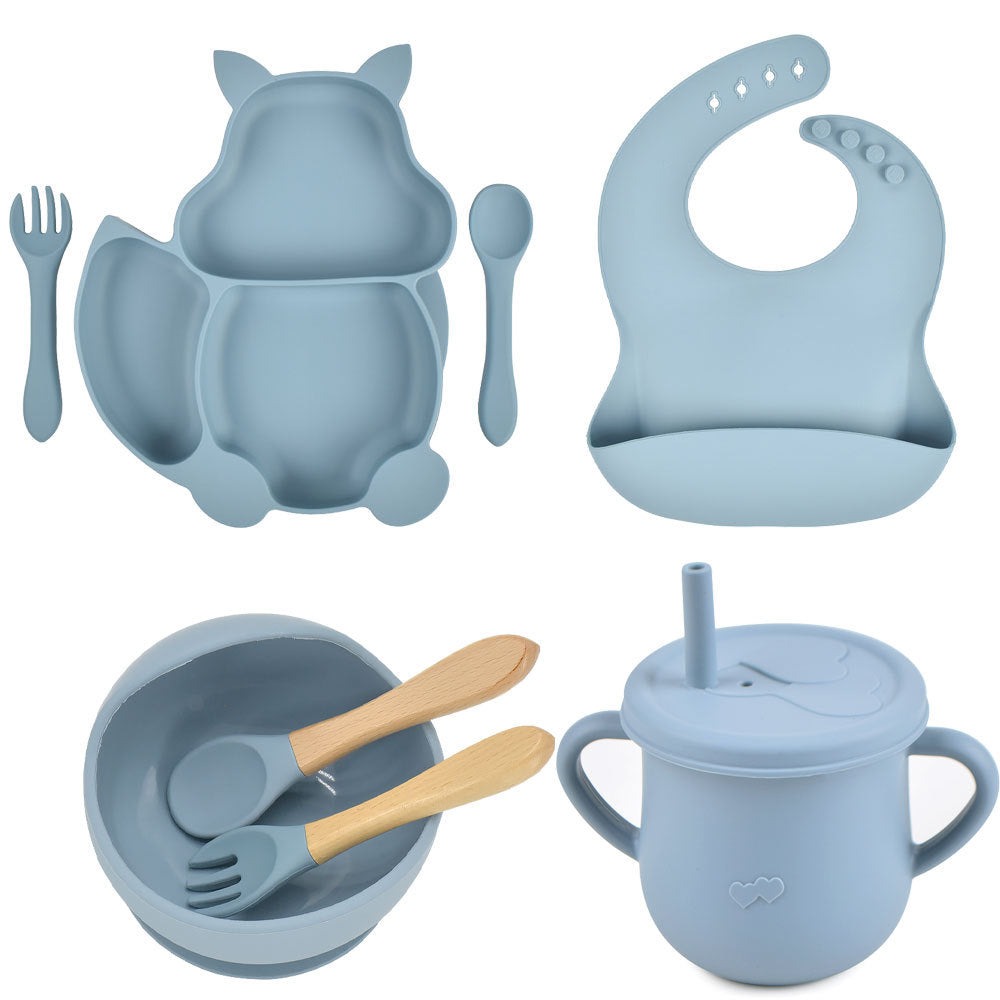 Silicone Baby Feeding Training Tableware Set