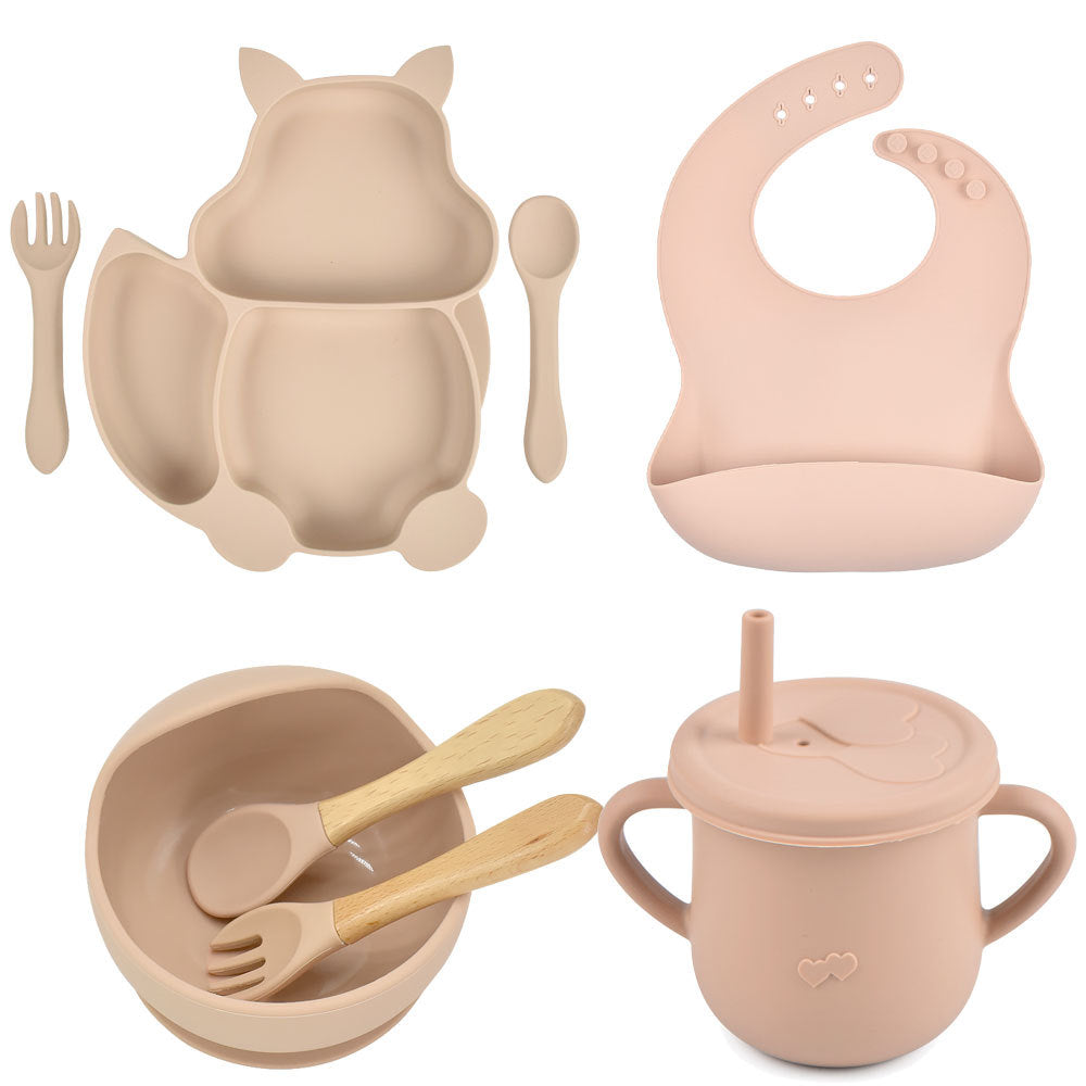 Silicone Baby Feeding Training Tableware Set