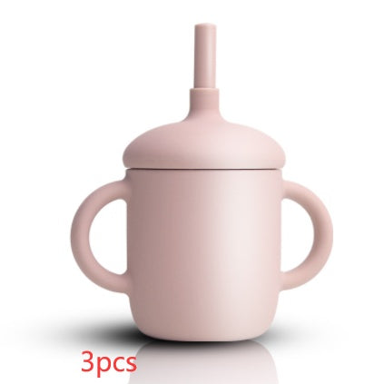 Baby Feeding Straw Cup Silicone Sippy Leak-Proof Bottle